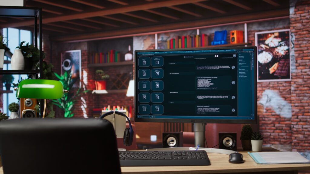 Large language model program on monitor using artificial intelligence